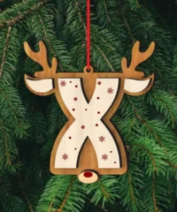 Reindeer Alphabet X Ornament