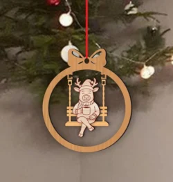Reindeer Christmas Swing Ornament