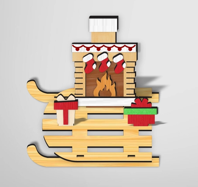 Stove Christmas Sleigh Stand