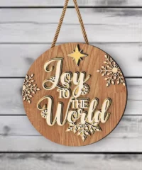 Toy To The World Christmas Round Sign