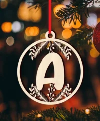 Alphabet A Christmas Ball Ornament