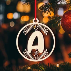 Alphabet A Christmas Ball Ornament