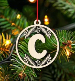 Alphabet C Christmas Ball Ornament
