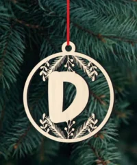 Alphabet D Christmas Ball Ornament