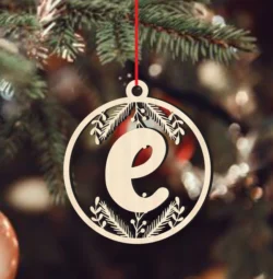 Alphabet E Christmas Ball Ornament