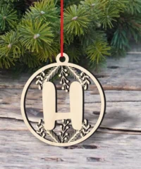 Alphabet H Christmas Ball Ornament