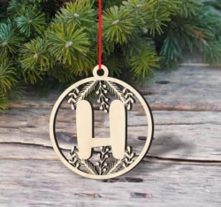 Alphabet H Christmas Ball Ornament