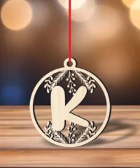 Alphabet K Christmas Ball Ornament