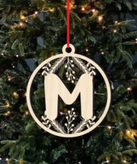 Alphabet M Christmas Ball Ornament