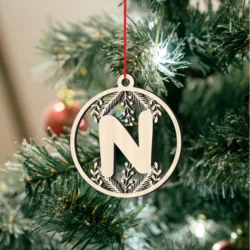 Alphabet N Christmas Ball Ornament