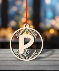 Alphabet P Christmas Ball Ornament