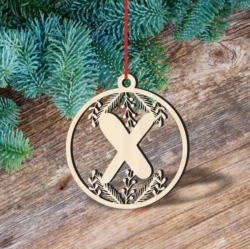 Alphabet X Christmas Ball Ornament