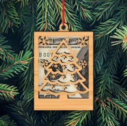 Christmas Cash Money Holder With Christmas Tree