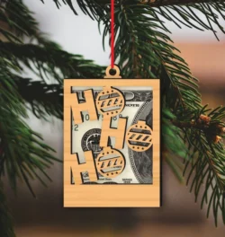 Christmas Cash Money Holder With Ho Ho Ho