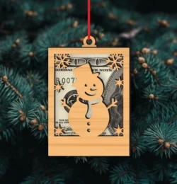 Christmas Cash Money Holder With Snowman