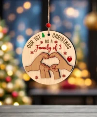 Christmas Family Of Five Hands Ornament