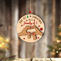 Christmas Family Of Four Hands Ornament