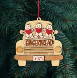 Christmas Truck Ornament With Snowman