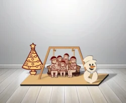 Family Swing Christmas Decoration With Tree And Snowman