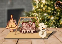 Family Swing Christmas Decoration With Tree And Snowman