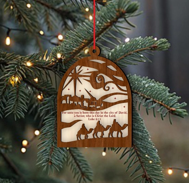 Nativity Scene Christmas Ornament Three Kings Riding Camel