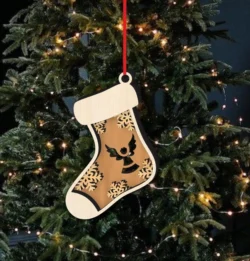 Socks Christmas Ornament With Angel