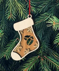 Socks Christmas Ornament With Holly