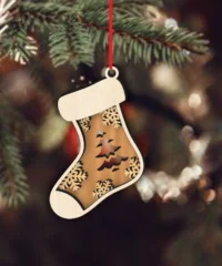 Socks Christmas Ornament With Tree