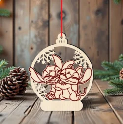 Stitch And Angel Disney Christmas Ball