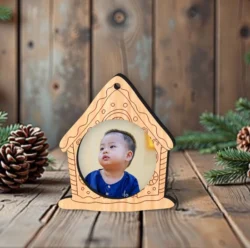 House Christmas Photo Frame Ornament