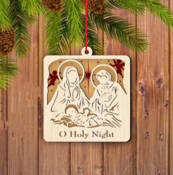 O Holy Night Nativity Scene Christmas Ornament
