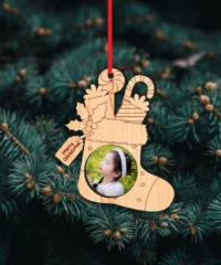 Stocking Christmas Photo Frame Ornament