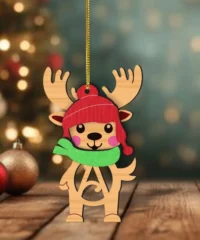 Deer Letter A Christmas Ornament