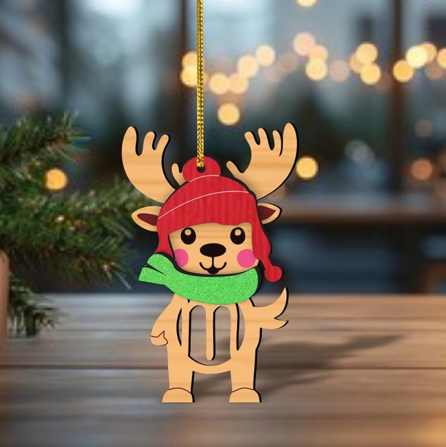 Deer Letter M Christmas Ornament