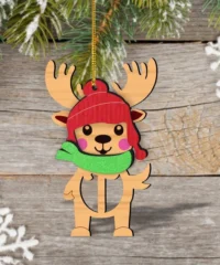 Deer Letter T Christmas Ornament
