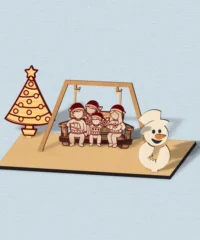 Family Swing Christmas Decoration With Tree And Snowman
