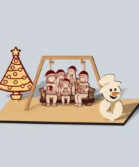 Family Swing Christmas Decoration With Tree And Snowman