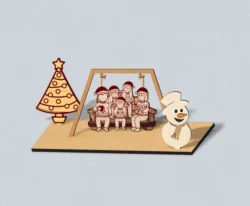Family Swing Christmas Decoration With Tree And Snowman